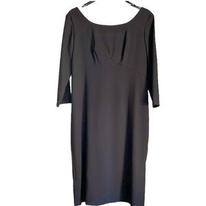 Classic Vintage Evan Picone 3/4 Sleeve Black Dress Size 10